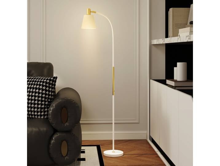 HOMCOM Lampadaire Salon Réglable 127-160cm E27 Blanc