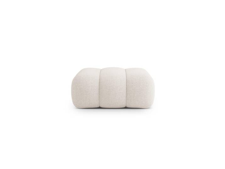 Cosmopolitan Design Pouf Koge aus Chenille-Stoff leichtes beige, Creme, 95x40x95 cm, Wohnzimmer, Sessel, Hocker & Hockerbänke, Poufs