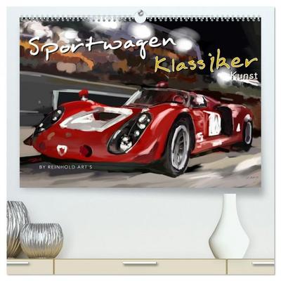 Sportwagen Klassiker Kunst (hochwertiger Premium Wandkalender 2026 DIN A2 quer), Kunstdruck in Hochglanz
