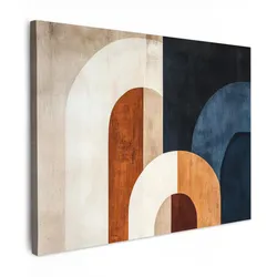 LEINWANDBILD Abstrakt - Formen - Dunkelblau Wandbilder 80x60 cm