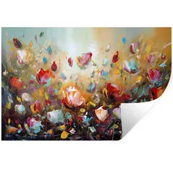 WANDTATTOO Blumen - Kunst - Natur - Ölgemälde Wandsticker 120x80 cm