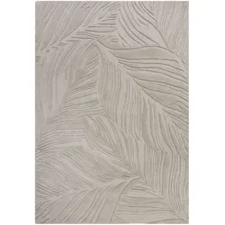 WOLLTEPPICH LEVEN, floral, Grau, 160 x 230 cm