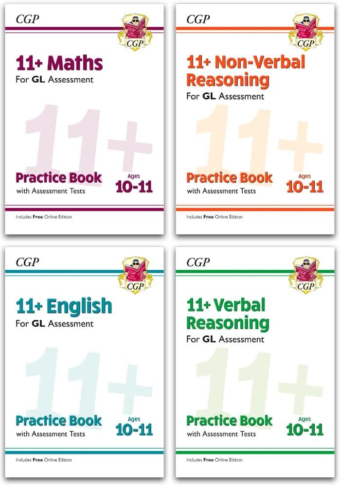 CGP 11+ Practice Book & Assessment Tests Bundle (for GL Assessment) 4 Books Set - Ages 10-11 - Paperback (Includes Free Online Edition) Coordination Group Publications Ltd (CGP)