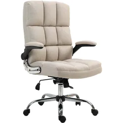 Bürostuhl MCW-J21, Chefsessel Drehstuhl Schreibtischstuhl, höhenverstellbar ~ Stoff/Textil hellbraun