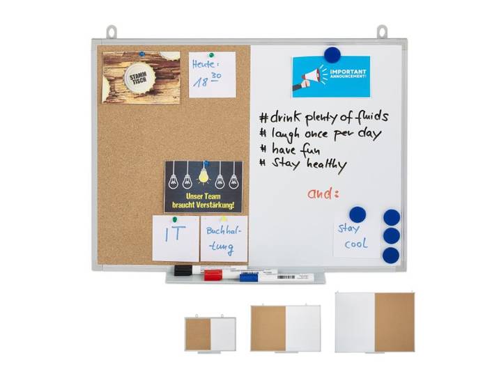 Relaxdays Kombitafel Pinnwand & Magnettafel