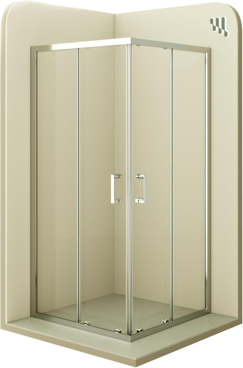 i-flair Schiebetür Duschkabine 110x120x190 cm aus durchsichtigem 6 mm Sicherheitsglas - DK77