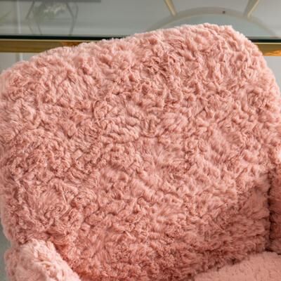 Ostweer Pink Featured Upholstered Study Chair Office Chair, Armchair Home Computer Chair Swivel Chair with Casters