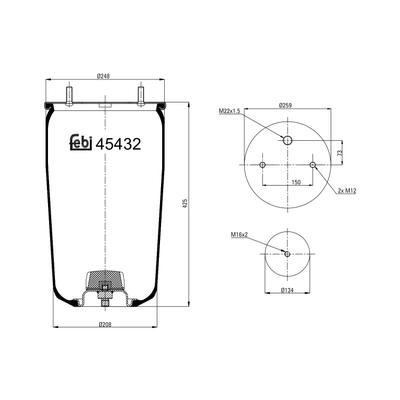 FEBI BILSTEIN Federbalg, Luftfederung 45432