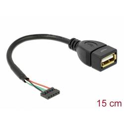 Delock USB-Kabel USB 2.0 USB-Pfostenbuchse, USB-A Buchse 0.15 m Schwarz 84831