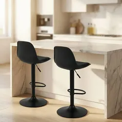 Relaxdays Höhenverstellbare Barhocker 2er Set Schwarz