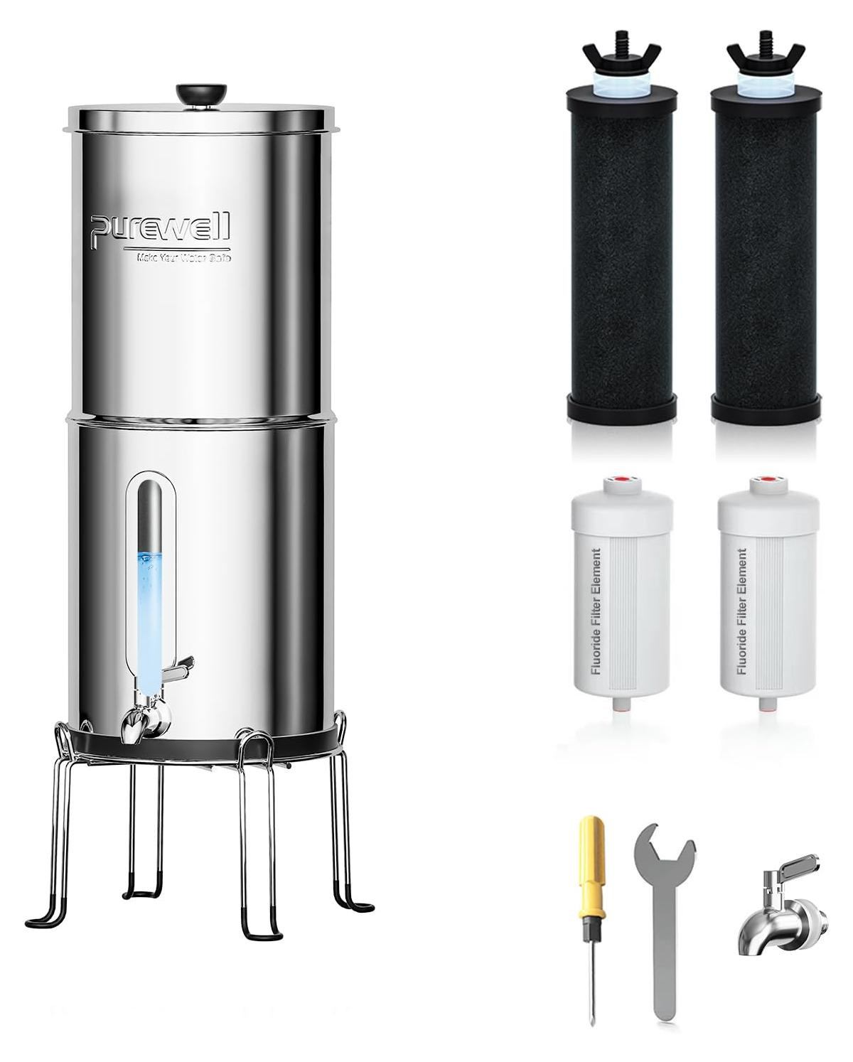 Dripio Zwaartekrachtwaterfilter met 8 filters, 5,7 liter