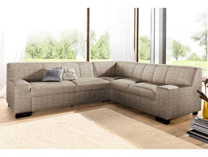 Ecksofa DOMO COLLECTION Norma Top, elegant & modern, flache Armlehnen, Breite 247cm, L-Form , beige, B:247cm H:77cm T:212cm, Sofas, Ecksofa, wahlweise mit Bettfunktion