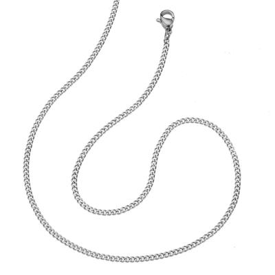 Collierkettchen ZEEME "Edelstahl Panzerkette 2mm breit", weiß, Halsketten, Damen, 55cm, Edelstahl, L: 55 B: 2mm, glänzend, B:2mm