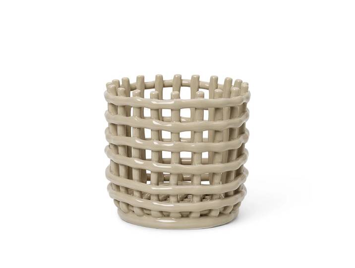 Ferm Living - Keramik Korb, klein, cashmere