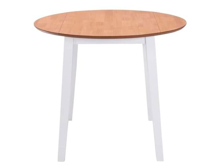 KGHERMDF Klappbarer Esstisch Rund MDF Weiß Massives Gummibaumholz, Skandinavisches Design, Platzsparend, Einfacher Zusammenbau