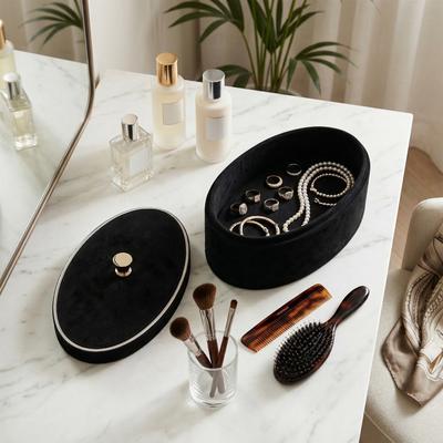 Sagebrook Home "Decorative Box - Ivory/Black Wood Sculpted Knob Lid, 14"" - 14.0"""