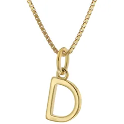 trendor 15255-D Damen-Kette mit Buchstabe D Anhänger Gold auf Silber 925, 40 cm