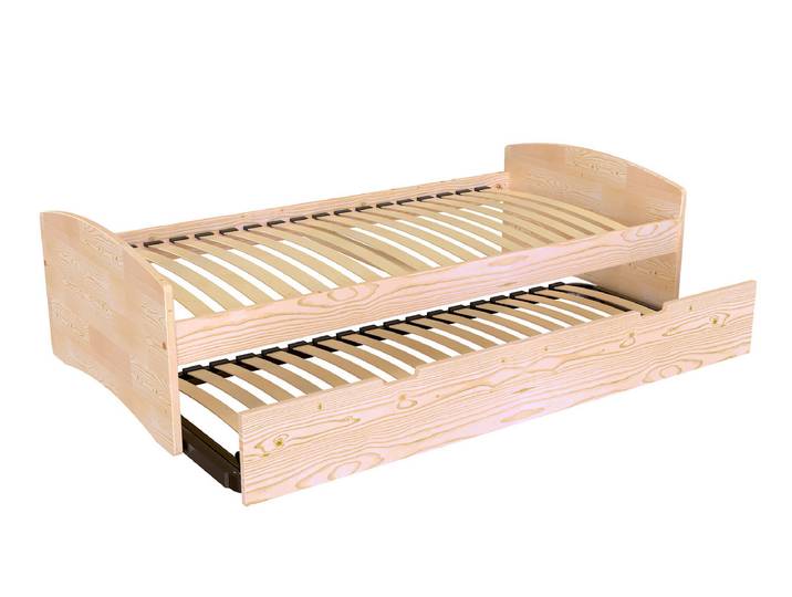 Lit gigogne 90x190 Happy pin massif 90x190 Vernis Naturel