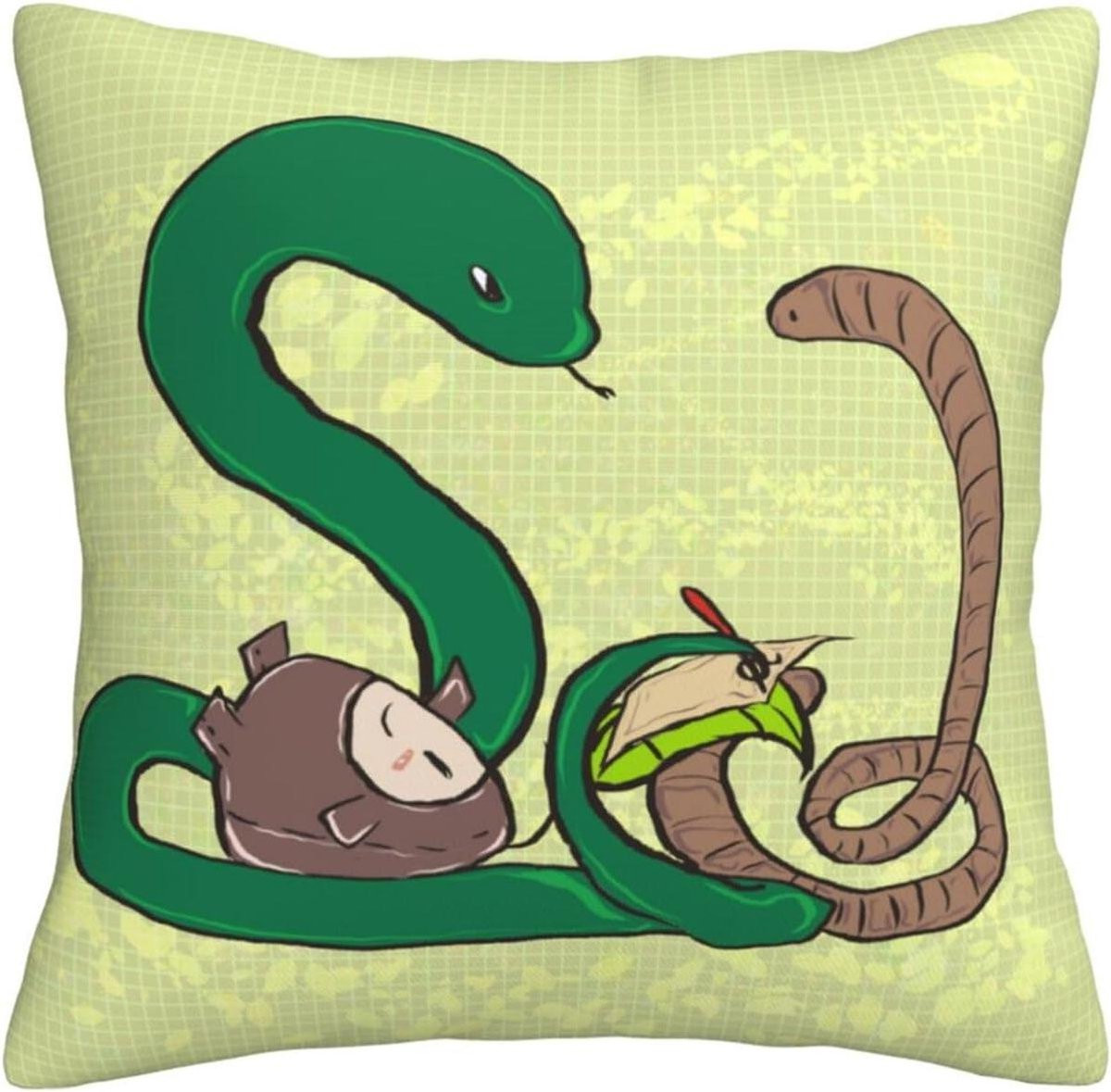 Kussensloop Zonnebloempitten Slang - Worm Kussenhoes - Zwart - 40 x 40 cm