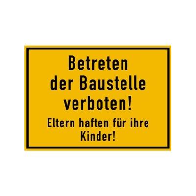 Schild Betreten der Baustelle verboten PVC 25x35cm Baustellenschild wetterfest