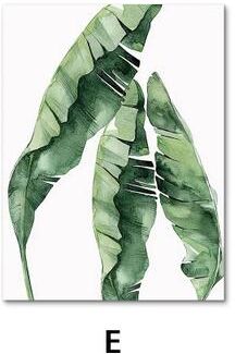 Uplifted Finds Nordic Green Plants Canvas Wall Art   Monstera & Banana Leaf Botanical Prints e 10 X 15 Cm No Frame