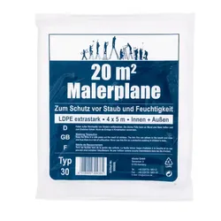 LDPE Bauplane Abdeckfolie Malerfolie Schutzfolie Klar 4x5m 20qm Transparent 1