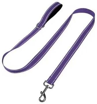 Uplift Essentials High Visibility Reflective Dog Leash Heavy Duty Nylon Traction Strap For Night Safety purple 1.0 In 5 Ft