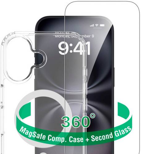 4Smarts 360° Premium Protection Set Hülle + Schutzglas Set Apple iPhone 17 Transparent Induktives Laden 541550 4S541550