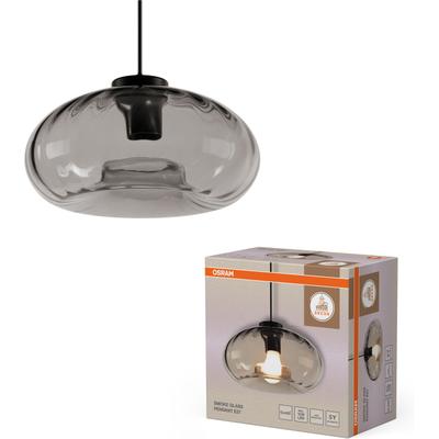 OSRAM Pendelleuchte "Decor Smoke Glass", grau (schwarz), Ø 28cm, 1 Stk., Leuchten, schwarz, E27, Stahl und Glas, Pendelleuchte
