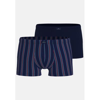 Retro Pants GÖTZBURG "Glasgow", Herren, Gr. 5, Single Jersey, blau (blau, dunkel, ringel), Single Jersey, Obermaterial: 95% Baumwolle, 5% Elasthan, eng, Unterhosen, gemustert, basic, eng, atmungsaktiv, mit Logo, Baumwollmix
