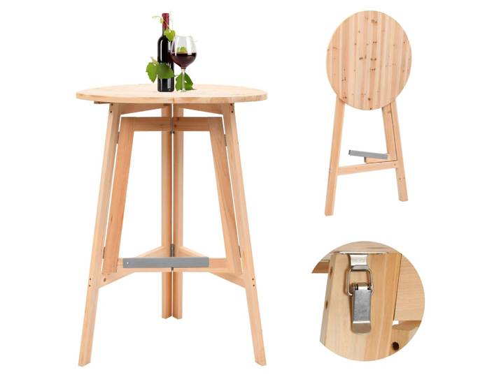 vidaXL Klappbarer Bartisch 78 cm Tannenholz