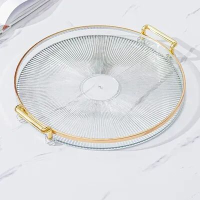 Friendly Fresh Finds Round Acrylic Storage Tray For Coffee Table & Tea Cup Organization Elegant Home Decor Tray For Aromatherapy & Tea Cups clear