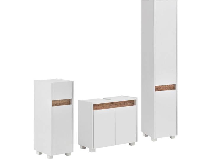 Badmöbel-Set SCHILDMEYER Cosmo, Badezimmer Set, melaminharzbeschichtet, Made in Germany , weiss (weiß), Kastenmöbel-Sets, Badmöbel-Set, Solide Verarbeitung - Dieses Produkt ist in Deutschland gefertigt