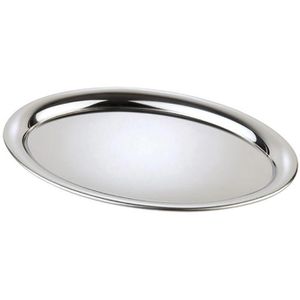 APS Serviertablett Kaffeehaus 30117, oval, 29x22cm, aus Edelstahl, silber hochglanzpoliert