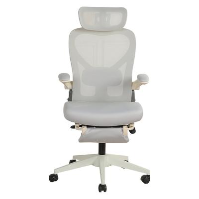 MODFU Klappbarer ergonomischer Bürostuhl mit Kopfstütze und Taillenstütze, Grau