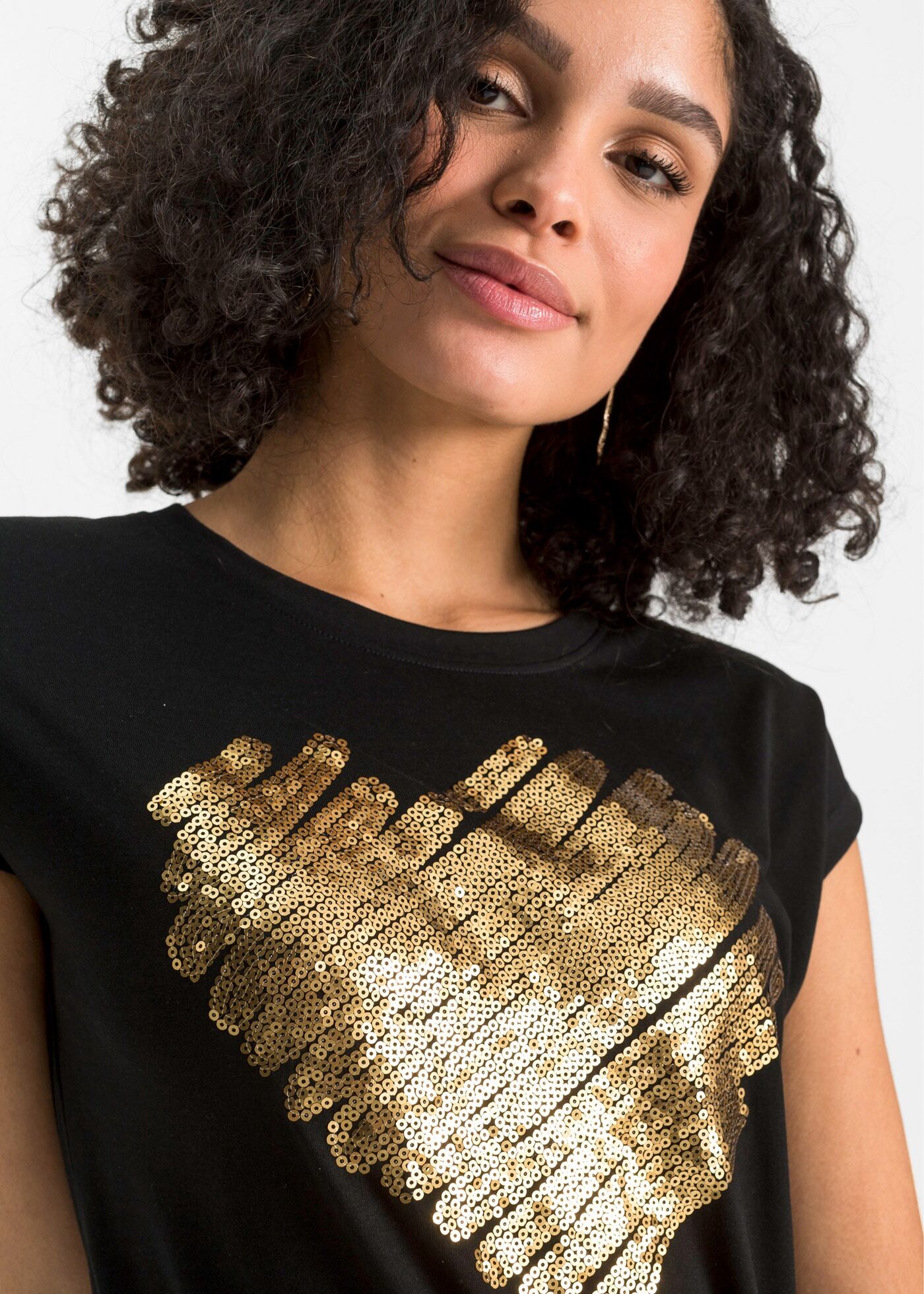 T-Shirt BONPRIX "Shirt aus Viskose-Mix", Damen, Gr. 52/54 (XXL), schwarz, Obermaterial: 60% Polyester, 40% Viskose, lässig geschnitten, Shirts T-Shirt, lässig geschnittene Passform, Kurzarm-Design schwarz 52/54 (XXL)