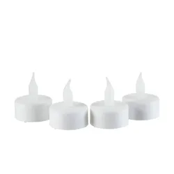 LED Teelichte  4er-Set   , weiß , Kunststoff , Maße (cm): B: 10,4 H: 7,4 T: 10.2