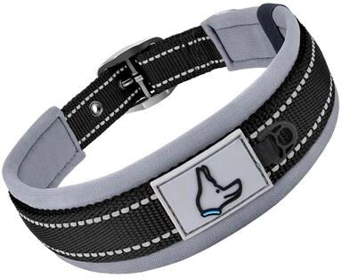 Inspired Living ComfortFit Reflective Padded Dog Collar black l