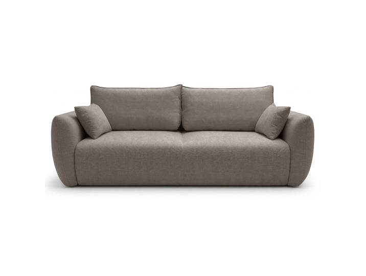 Dreisitziges ausklappbares Sofa Zordo mit Stauraum, hellbrauner