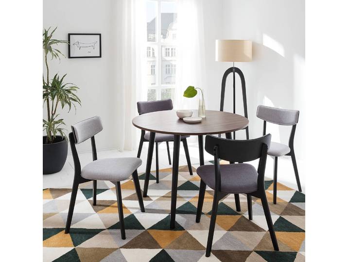 Table ronde Ø 100cm Bois/Marron/Imitation noyer