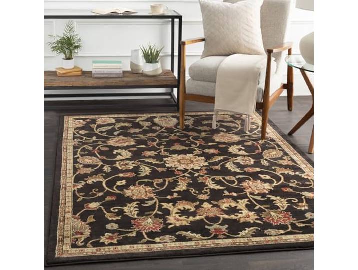 Livabliss Oissy Vintage Design – Für Wohnzimmer, Esszimmer & Küche, 160x230 cm, Traditioneller Mehrfarbiger Boho Stil, Pflegeleichter Flor, Großes Bohemian Design, Schwarz, Braun & Rot