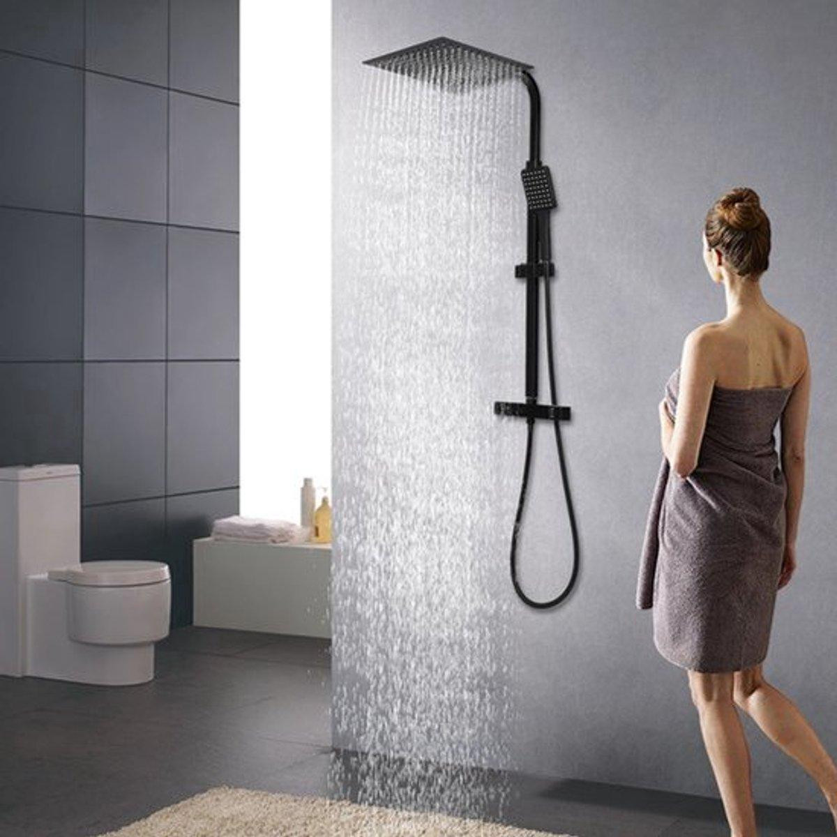 Selius Regendouche Thermostatisch - 30 cm Douchekop - Modern Badkamer Douchesysteem