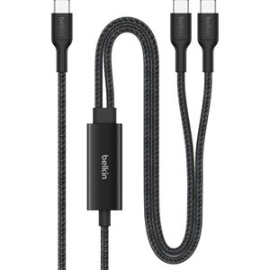 Belkin Ladekabel BoostCharge Pro 2in1, schwarz, 1,5m, USB-C auf USB-C, 140W Schnellladekabel