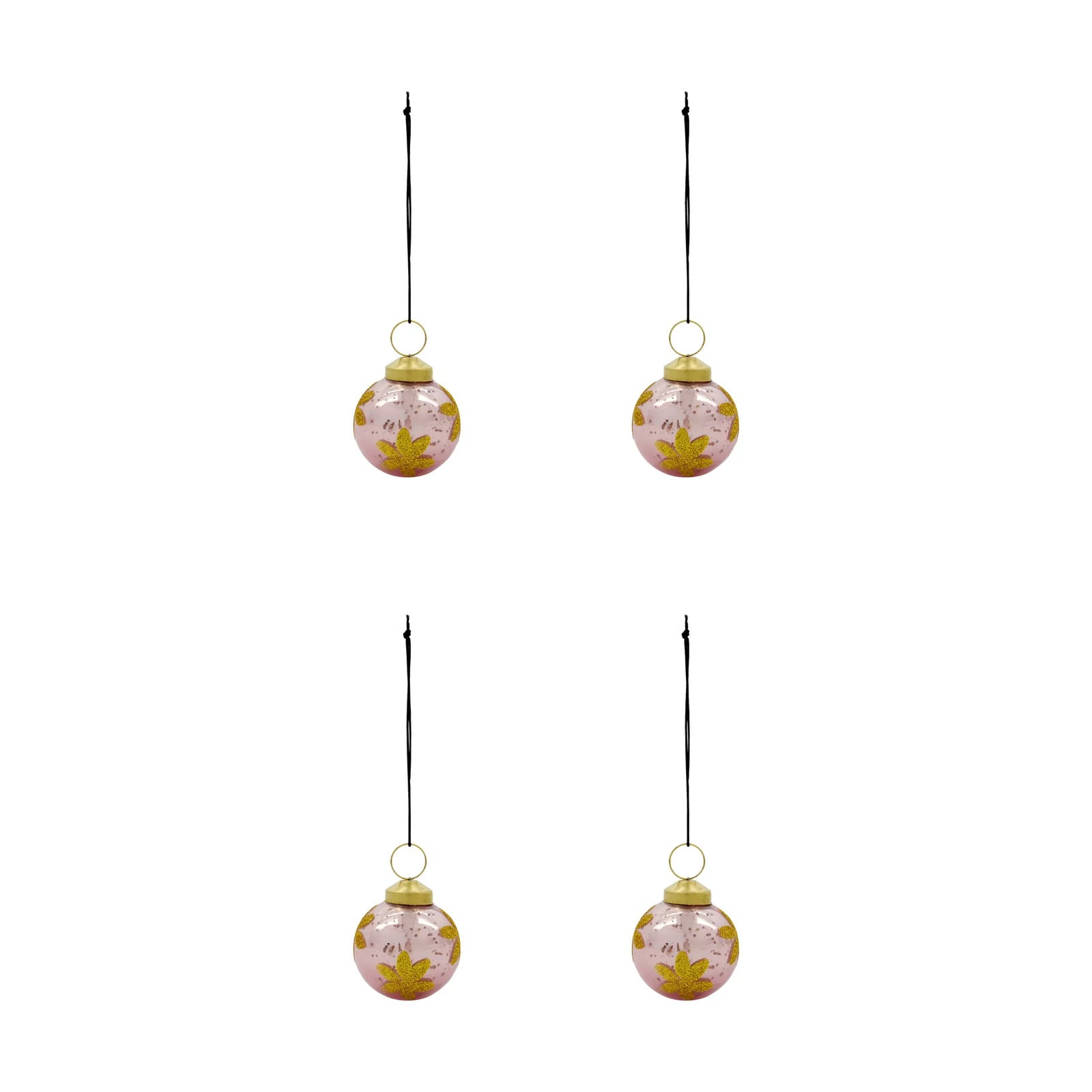 House Doctor Fiore kerstballen 4-pack Roze
