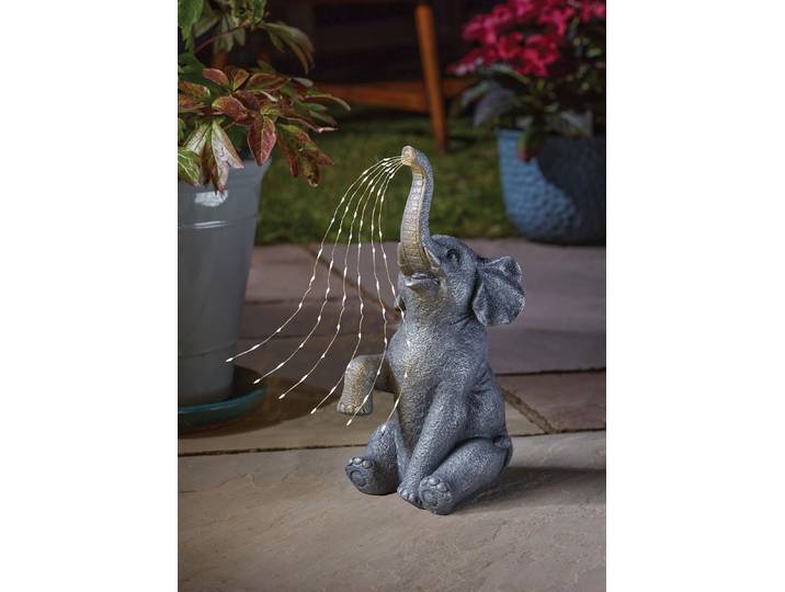 Solar-Deko Elefant , Grau