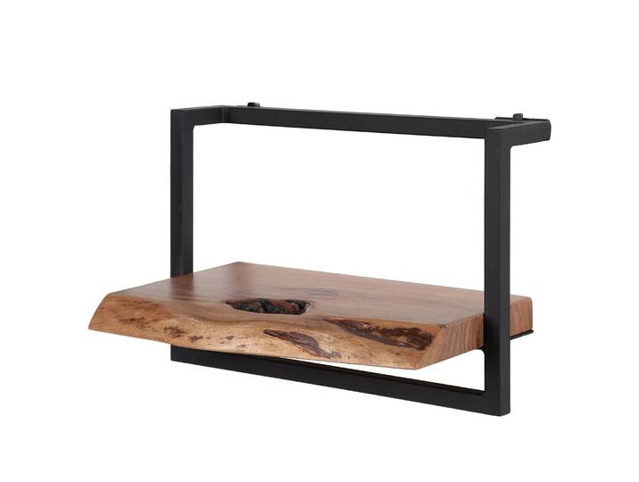 Étagère murale I Étagère : acacia massif verni Structure : métal thermopoudré Marron/Acacia 45cm