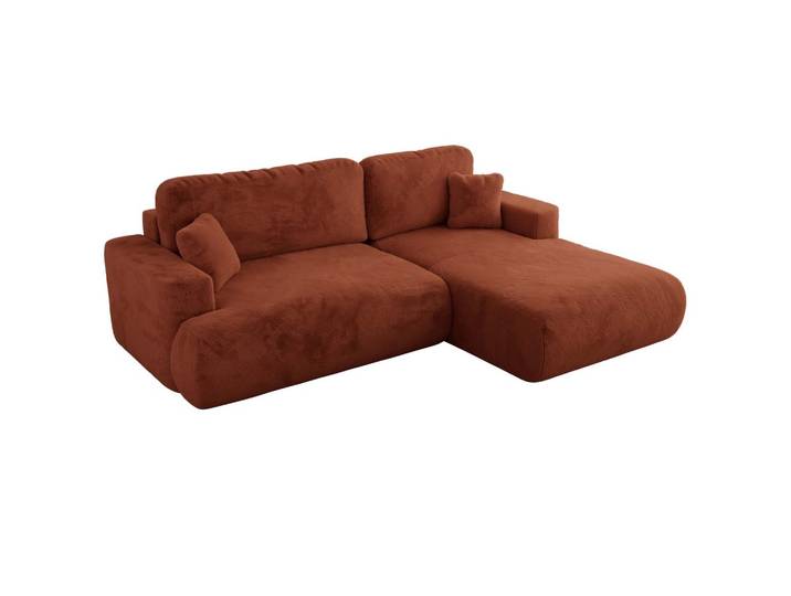 ECKSOFA OVO L Orange Plüsch - Rechts Seite