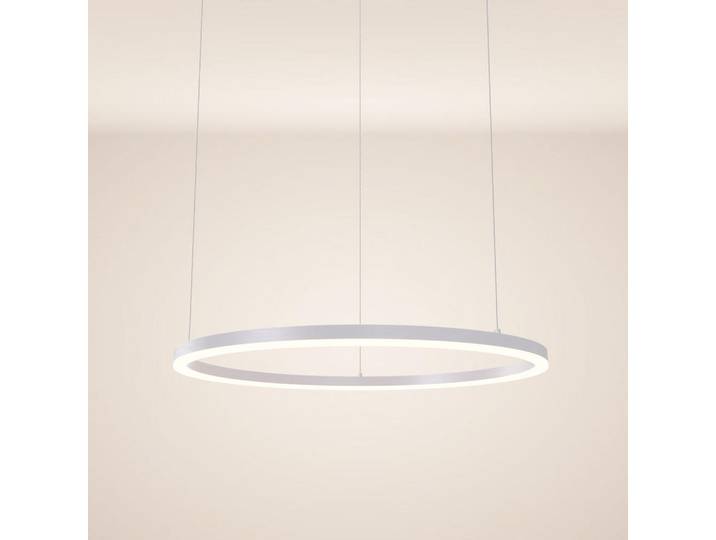 s.luce Led-Hängeleuchte Ring Direkt/Indirekt 5m Weiß Ø 80cm, Metall, Rund,Rund, LED integrated, 80x3.3x80 cm, Lampen & Leuchten, LED Beleuchtung, LED-Hängeleuchten