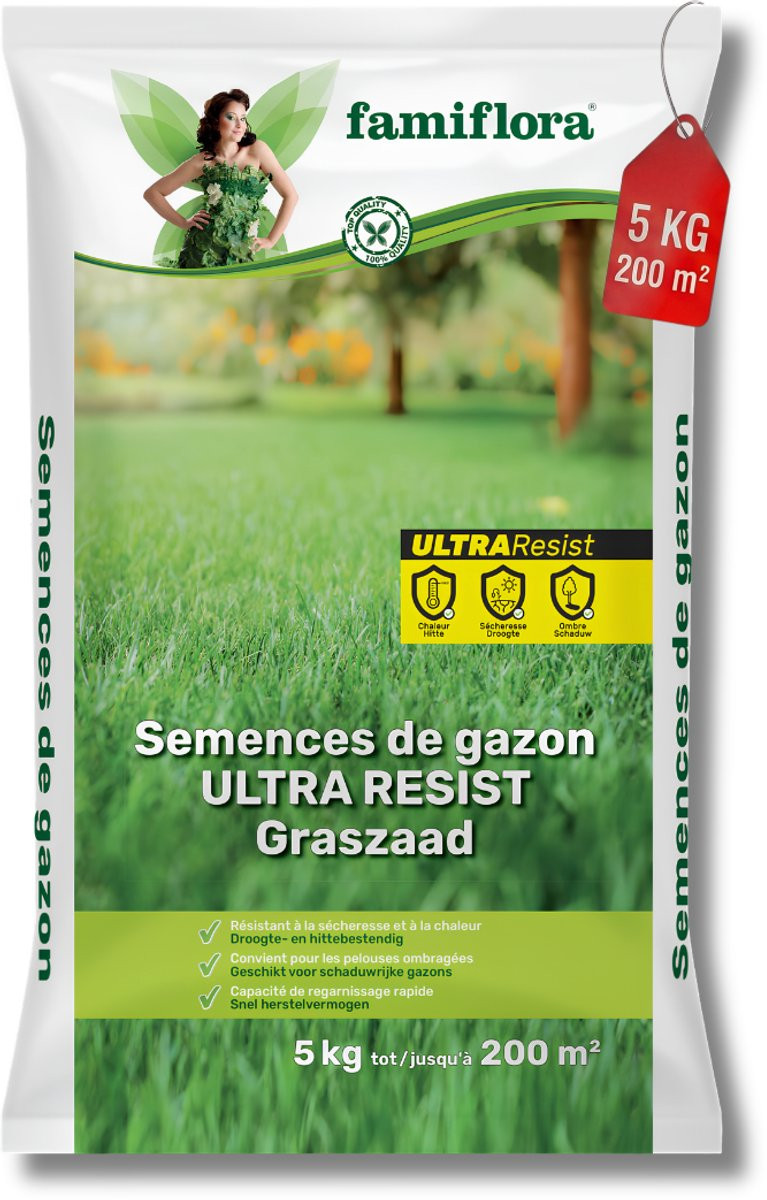 Famiflora Ultra Resist graszaad 5kg - Alleskunner voor een zelfherstellend gazon tot 200m2