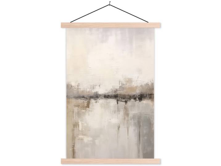 MuchoWow Poster MIT Magnetleisten - Moderne Kunst - Abstrakt - Beige - 60x90 cm, Textil, Rechteckig, 60x90x0.15 cm, Bilder & Rahmen, Bilder, Wandbilder